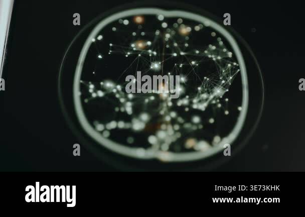 Digital AI brain with glowing neural network connections Stock Video ...