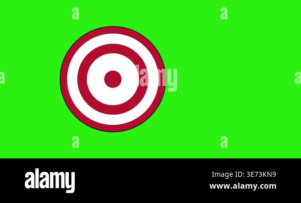 Arrow hitting bullseye target animation with wobble effect isolated on ...