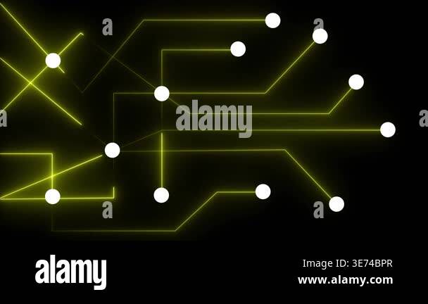 Abstract Futuristic Wave and Network Animation Background with ...