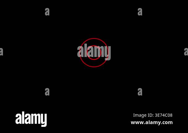 Radio wave station signal animation Isolated on Black background. Sonar ...