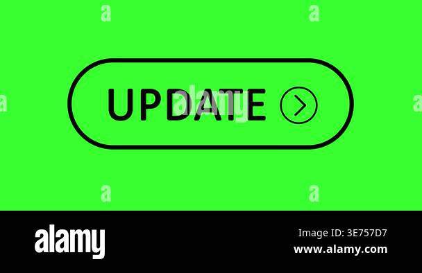 Animated Update Button with Arrow Icon on Green Screen Background Stock ...