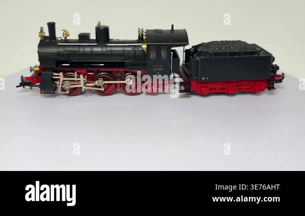 Detailed scale model of German steam locomotive including boiler cab ...