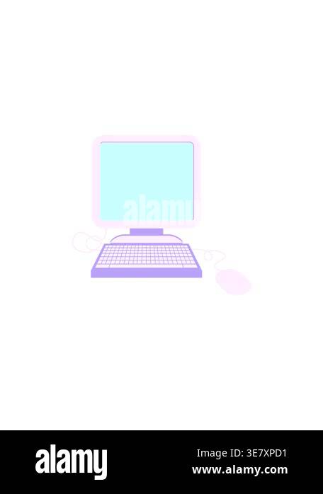 flashy sales animation of Flat colour illustration of a computer error ...