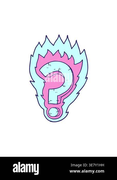vibrating motion animation of cartoon flaming question mark Stock Video ...