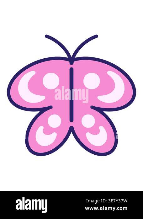 bobbing motion animation of simple cute butterfly drawing Stock Video ...
