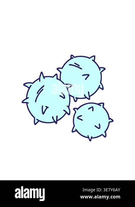 blinking radial lines animation of cartoon of spiked conkers waiting to ...
