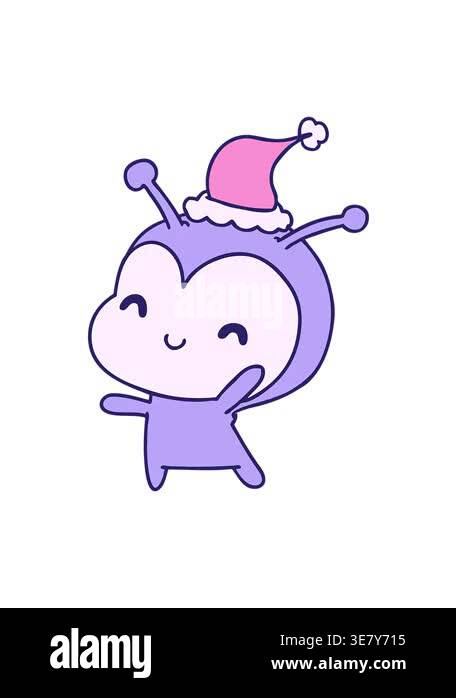 vibrating motion animation of hand drawn christmas cartoon of kawaii ...