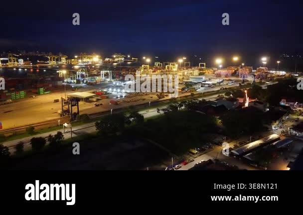Butterworth, Penang, Malaysia - Nov 23 2025: Drone perspective of ...