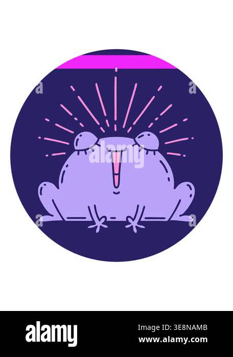 power up animation of tattoo style happy frog design Stock Video ...