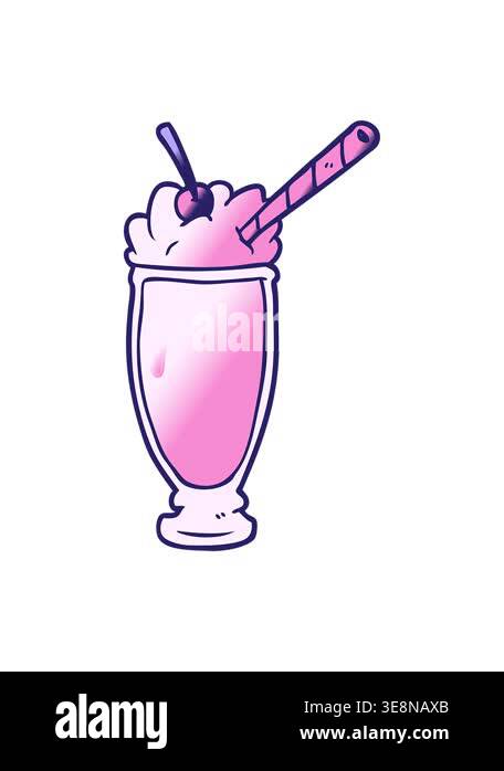 shine light effect animation of cartoon milkshake design Stock Video ...