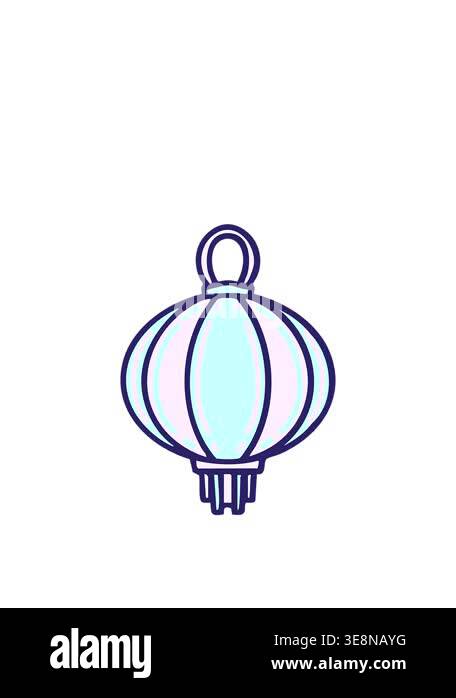 stretching up animation of a hanging lantern traditonal japanese ...
