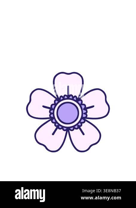 jumping motion animation of bold simple flower cartoon Stock Video ...