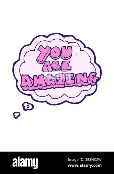attention grabbing animation of freehand drawn thought bubble cartoon ...