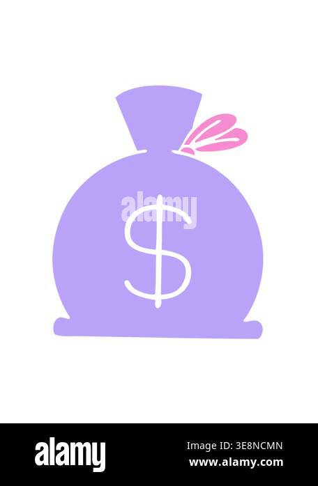 vibrating motion animation of flat symbol of a bag of money icon Stock ...