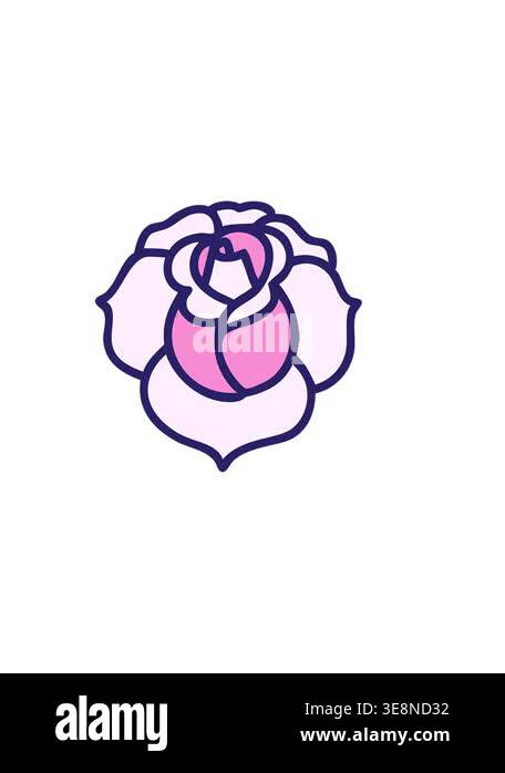 horizontally vibrating animation of simple bold design of a flower ...