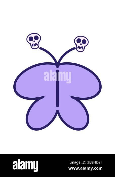 spinning skulls animation of simple bold drawing of butterfly Stock ...