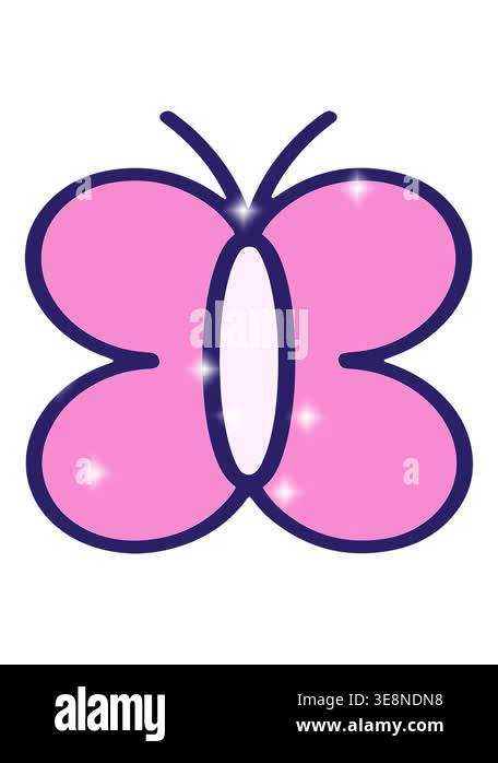 glitter effect animation of simple but cute butterfly design Stock ...