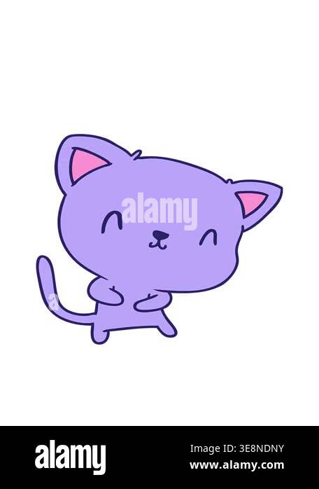 bobbing motion animation of illustration design of cute kawaii cat ...