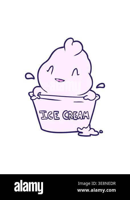 pressure popping animation of cute cartoon ice cream design Stock Video ...