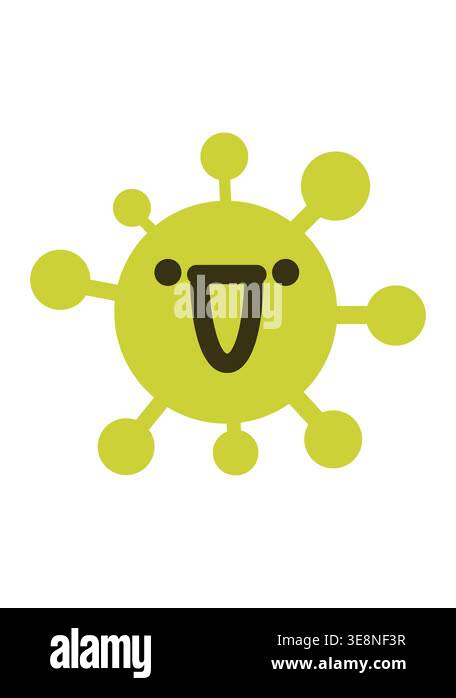 changing color animation of simple happy virus design Stock Video ...