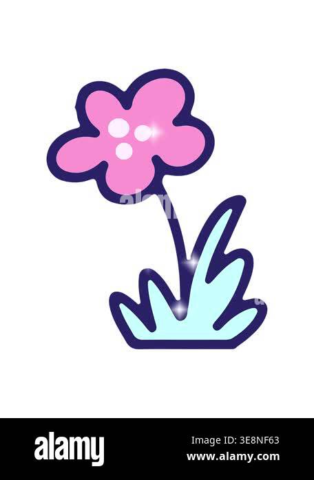 glitter effect animation of drawing of a simple flower design Stock ...