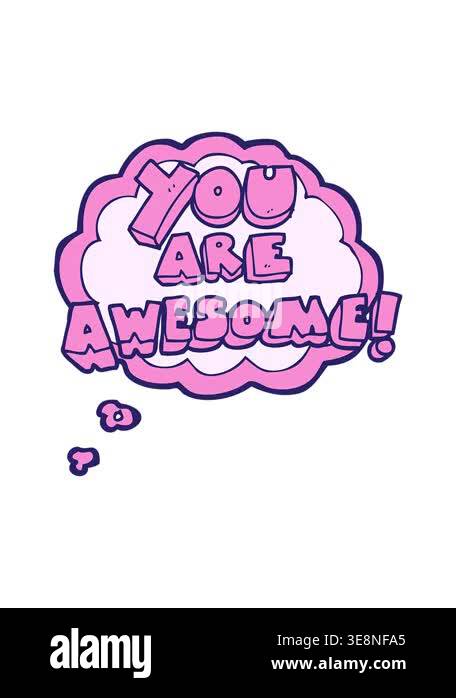 bobbing motion animation of freehand drawn thought bubble cartoon you ...