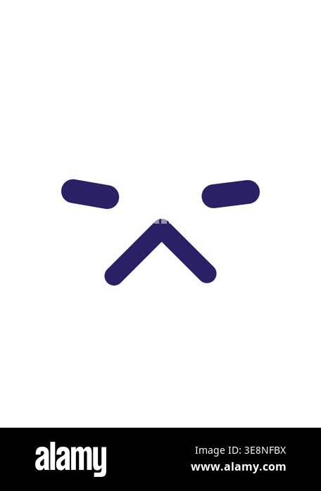 blinking radial lines animation of a simple annoyed face icon Stock ...