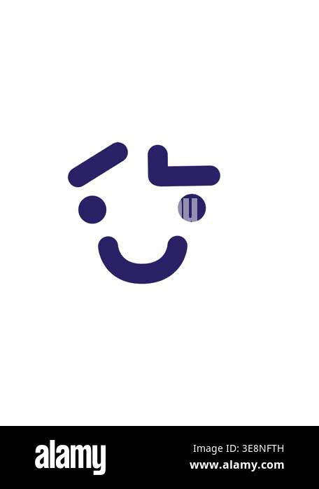 horizontally vibrating animation of simple raised eyebrow face icon ...