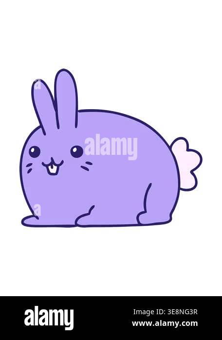 shivering motion animation of cartoon of a happy pet rabbit Stock Video ...