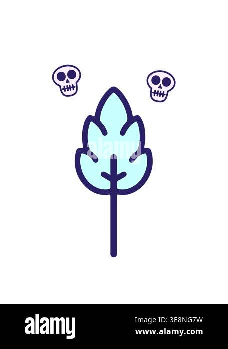 spinning skulls animation of simple spring leaf Stock Video Footage - Alamy