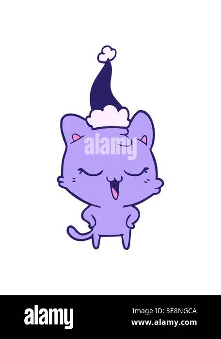 shivering motion animation of happy hand drawn line drawing of a cat ...