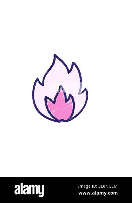 horizontally vibrating animation of Flame Chalky Drawing Stock Video ...