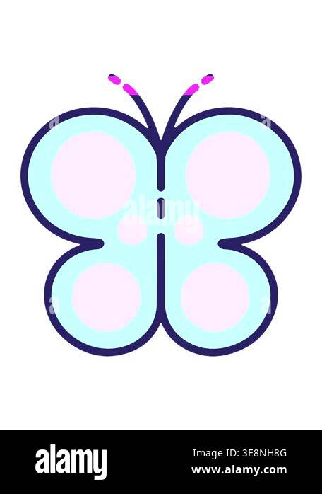 power up animation of simple cute cartoon butterfly Stock Video Footage ...