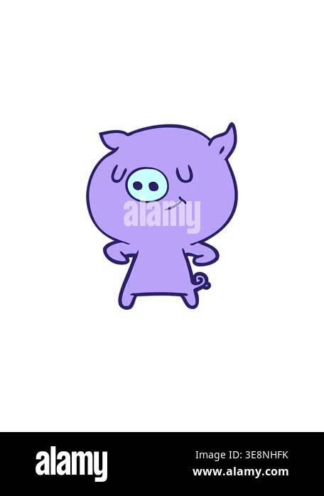 sales flash animation of simple cartoon pig Stock Video Footage - Alamy