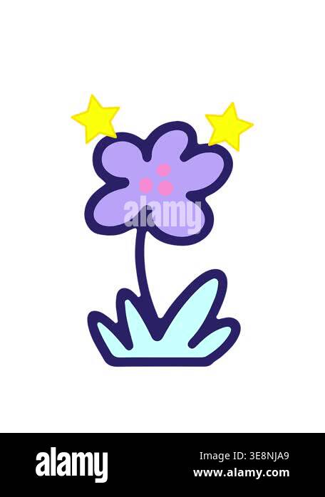 spinning stars animation of simple bold flower design Stock Video ...