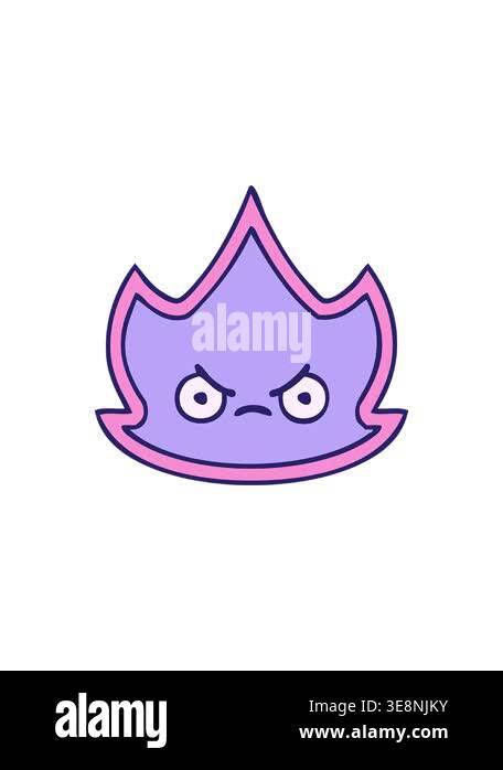 radioactive glowing animation of cute cartoon of a fire flame Stock ...