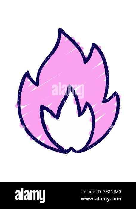 neon light effect animation of Chalk Drawing flame Stock Video Footage ...
