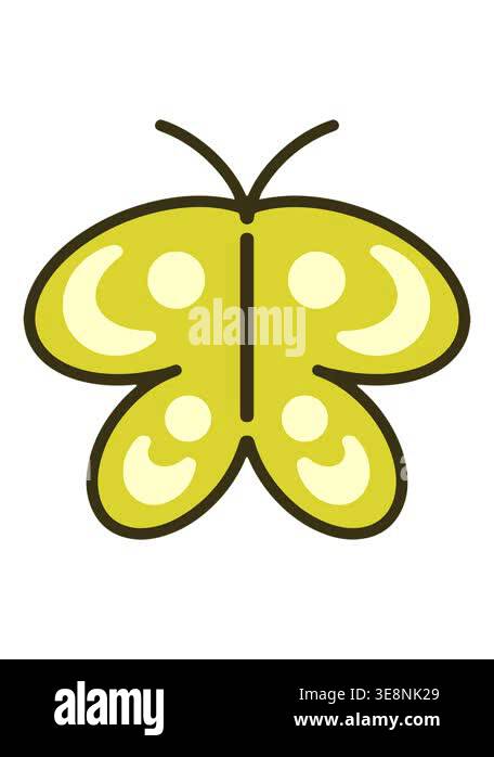 changing color animation of simple cute butterfly drawing Stock Video ...