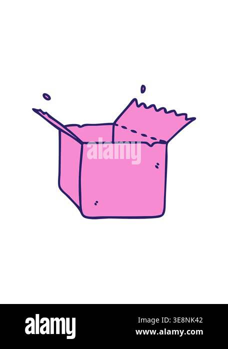 attention grabbing animation of hand drawn quirky cartoon open box ...