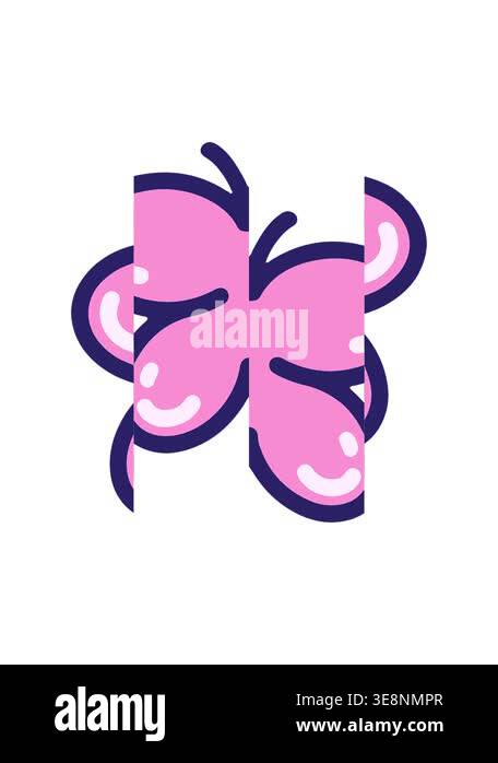 splitting motion animation of simple and bold butterfly design Stock ...