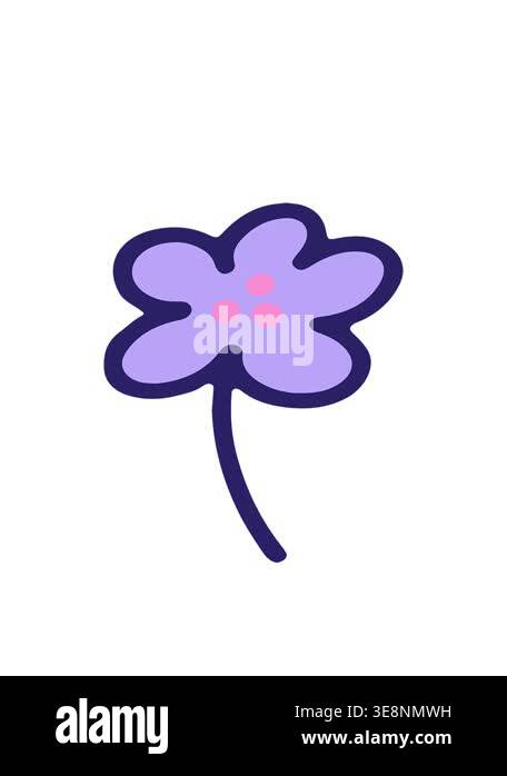 bobbing motion animation of cute simple flower cartoon Stock Video ...