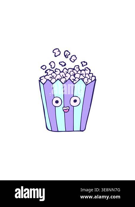 radioactive glowing animation of simple popcorn design Stock Video ...