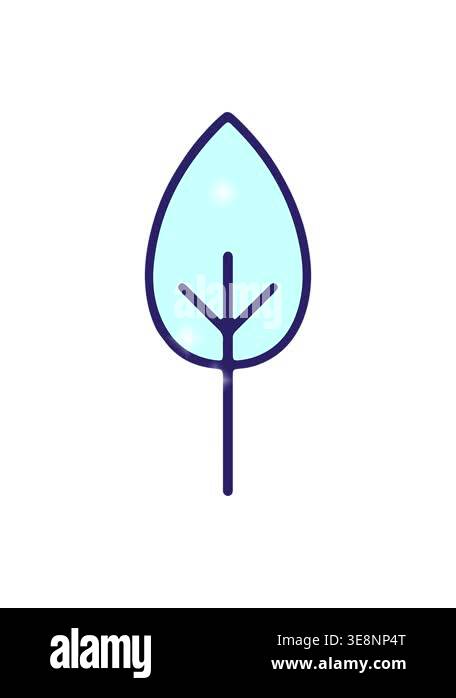 glitter effect animation of simple leaves illustration Stock Video ...