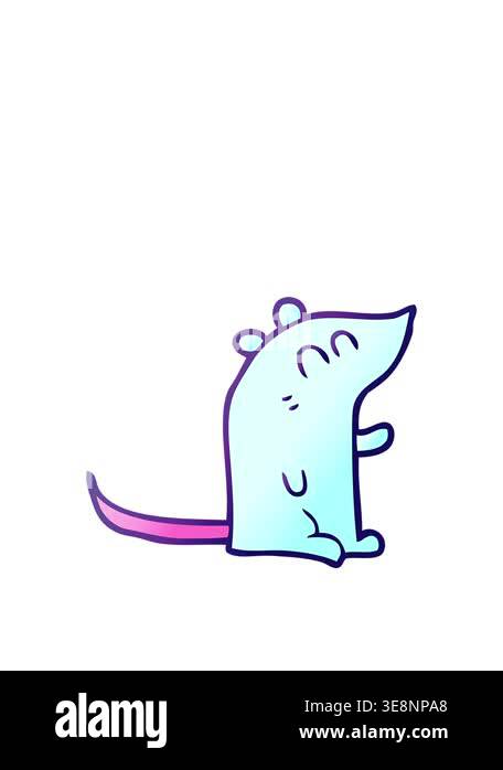 stretching up animation of freehand drawn cartoon mouse Stock Video ...