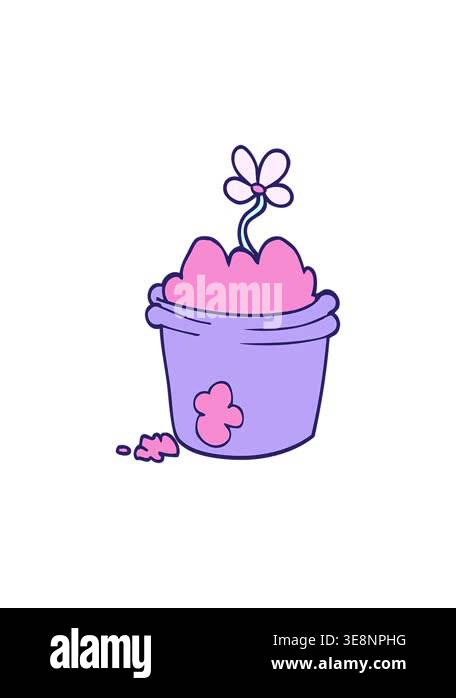 popping motion animation of simple flower pot Stock Video Footage - Alamy