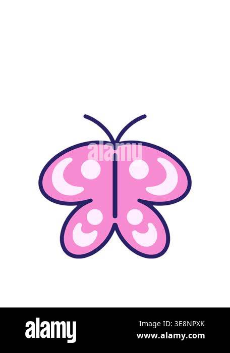 rise and float animation of simple cute butterfly drawing Stock Video ...