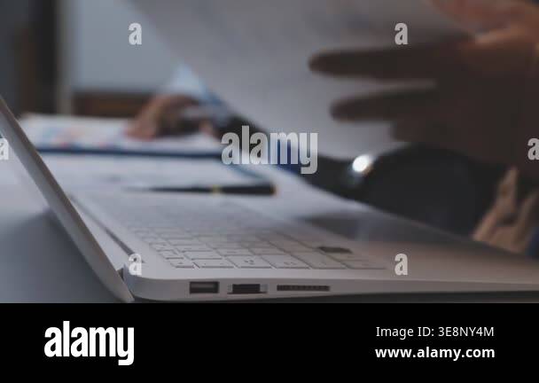business people using computer and writing notes on the desk Stock ...