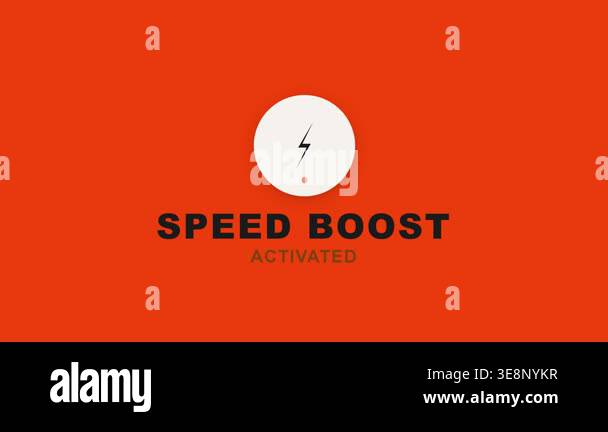 Animated speed boost activation with a lightning bolt icon appearing on ...