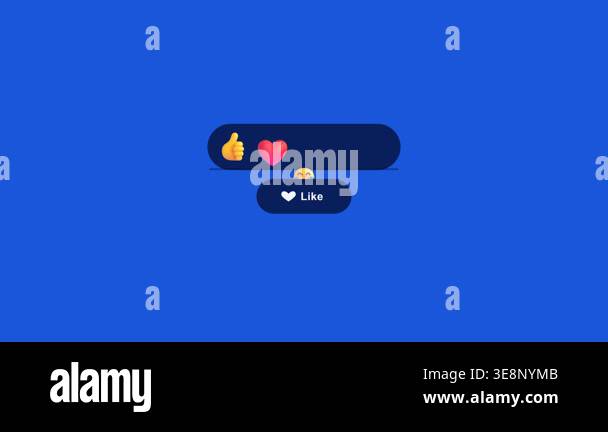 An animated social media like button reveals a range of emoji reactions ...