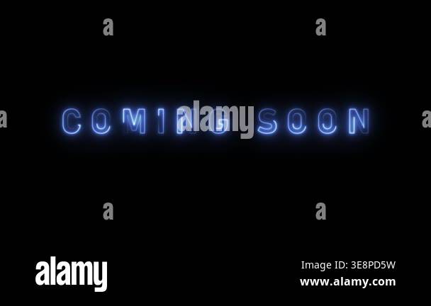 Camera zooming in text Coming Soon Neon Light effect animation Stock ...
